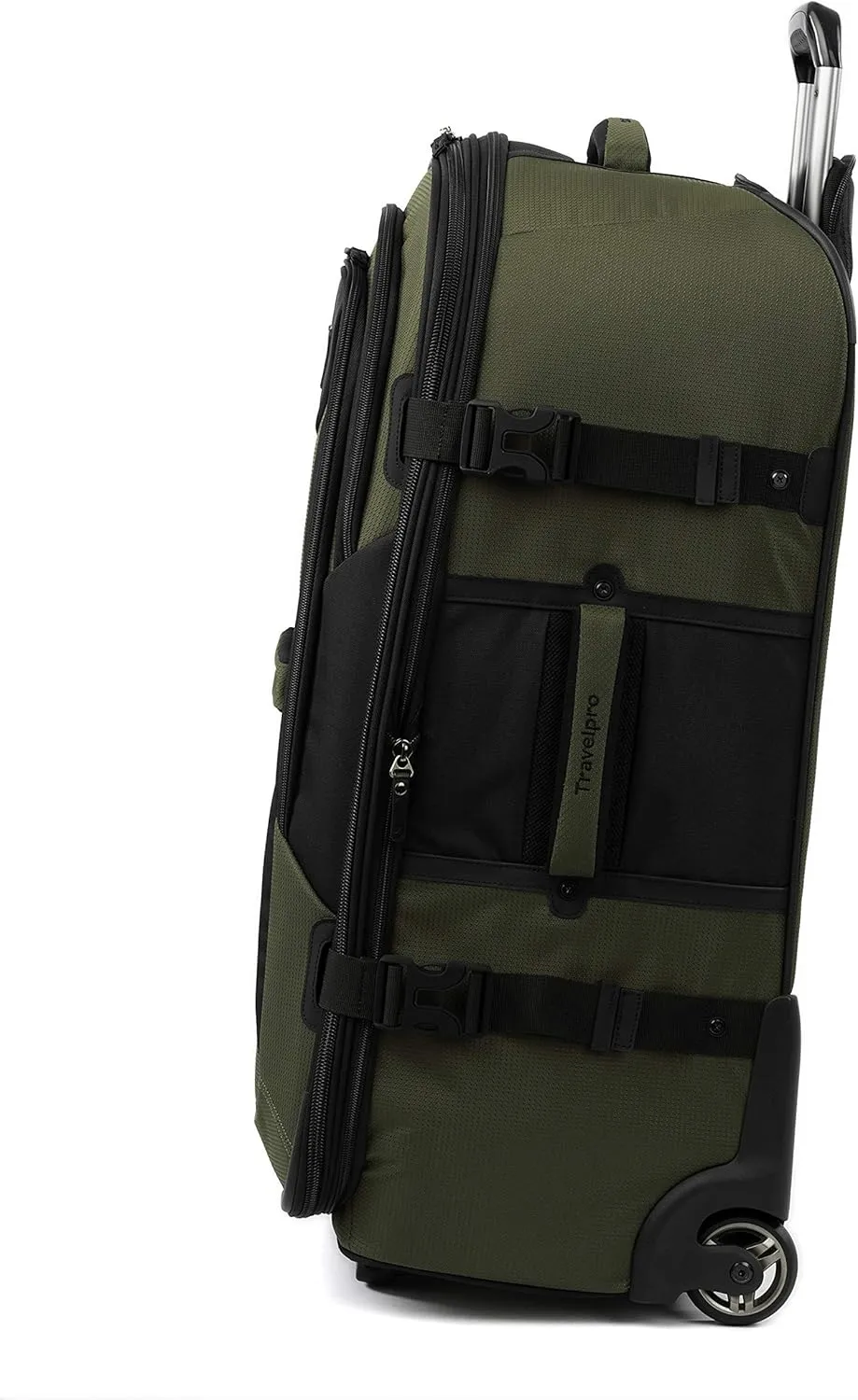 Travelpro Unisex-Adult Bold Softside Expandable Rollaboard Upright Luggage, Olive/Black, Checked-Large 28-Inch