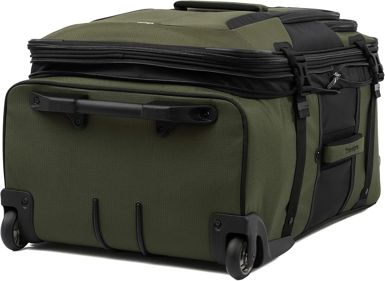 Travelpro Unisex-Adult Bold Softside Expandable Rollaboard Upright Luggage, Olive/Black, Checked-Large 28-Inch