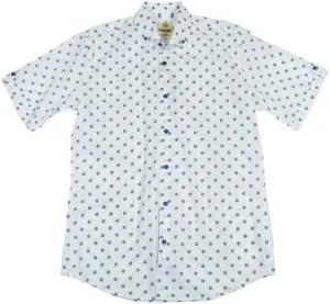 Trend White Oxford Wheel Short Sleeve Stretch Sport Shirt