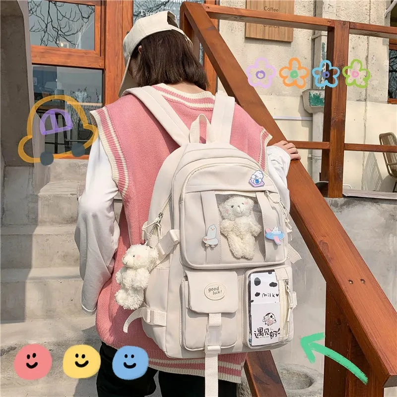 Trendy Large Capacity Cartoon Backpack - Korean Harajuku Style