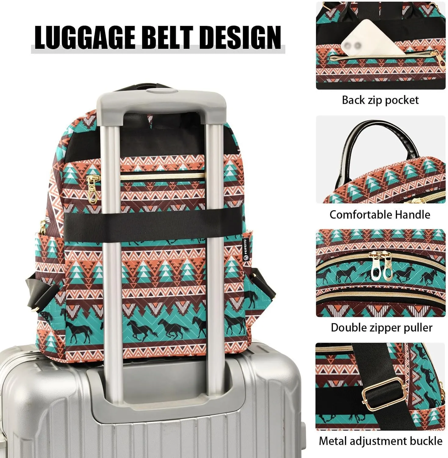 Tribal Aztec Print Mini Backpack for Women, Travel Backpack Purse for Ladies Fashion Shoulder Bag Daypack Travel Bag