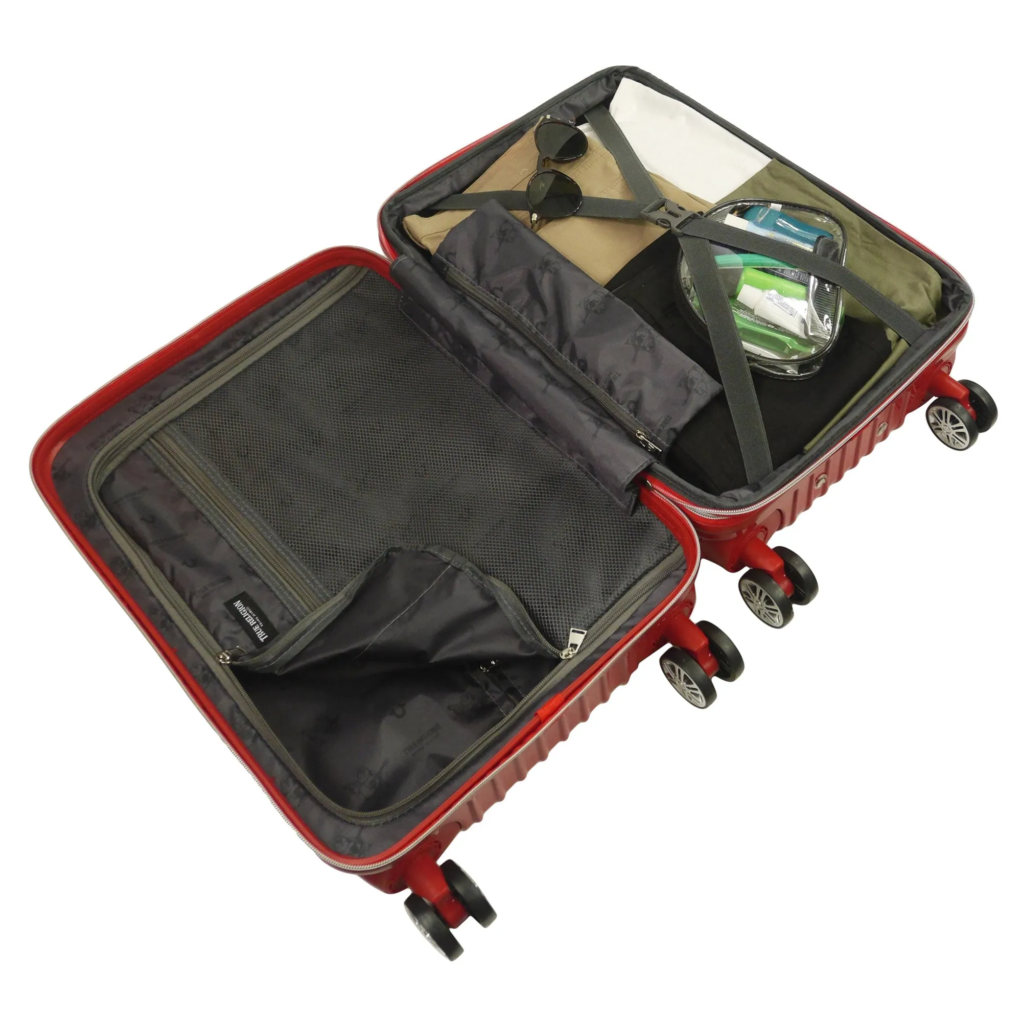 True Religion 22.5" Hardcase Red carry-on with big logo