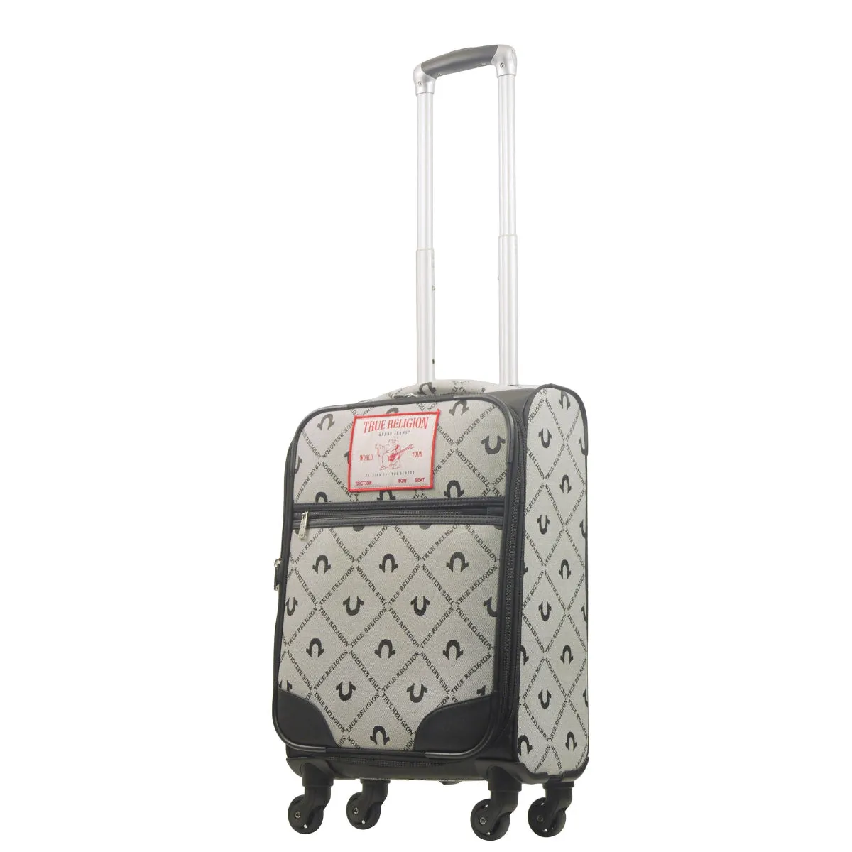 True Religion Grey 23" Soft Sided Logo Monogram Spinner Luggage
