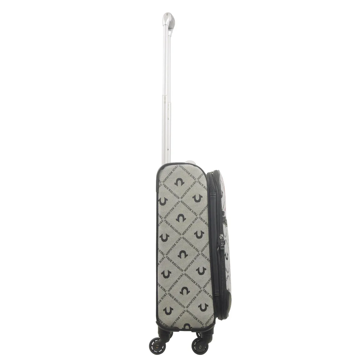 True Religion Grey 23" Soft Sided Logo Monogram Spinner Luggage
