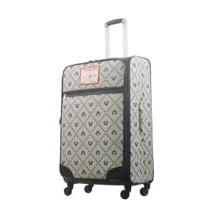 True Religion Grey 31" Soft Sided Logo Monogram Spinner Luggage