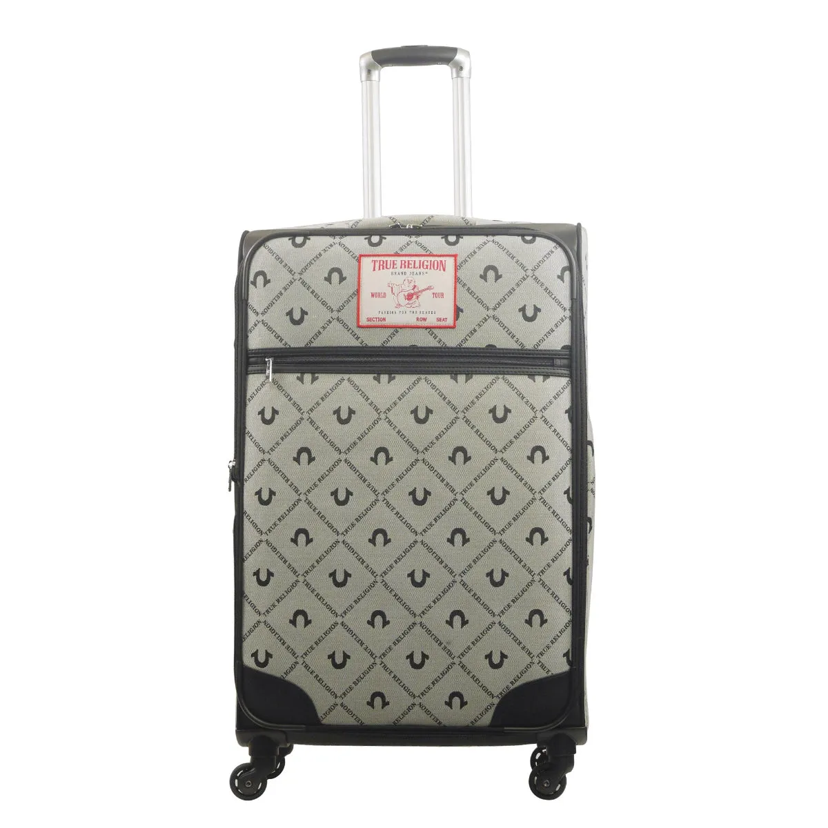 True Religion Grey 31" Soft Sided Logo Monogram Spinner Luggage