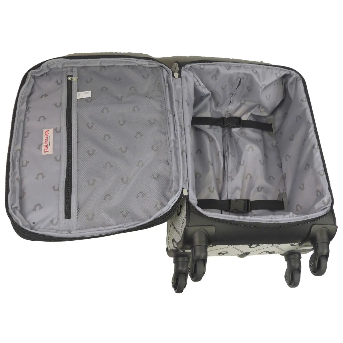 True Religion Grey 31" Soft Sided Logo Monogram Spinner Luggage