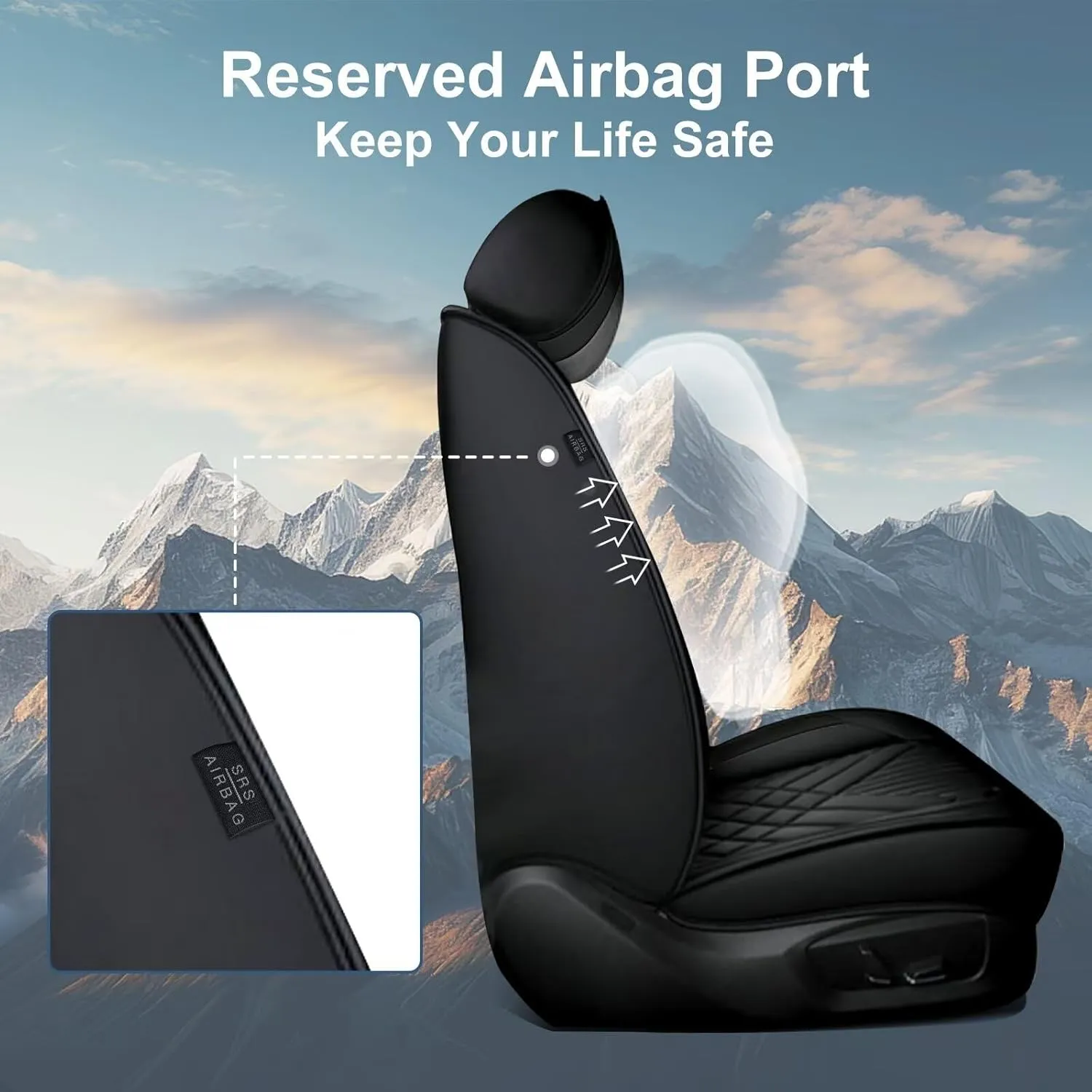 TTX LIGHTING 2PCS Car Seat Covers Fit for Jeep Patriot 2011-2016 2017 Front Seat Covers Waterproof Faux Leather Automotive Seat Protectors Cushions with Airbag Compatible(2 Front Seat,Black)