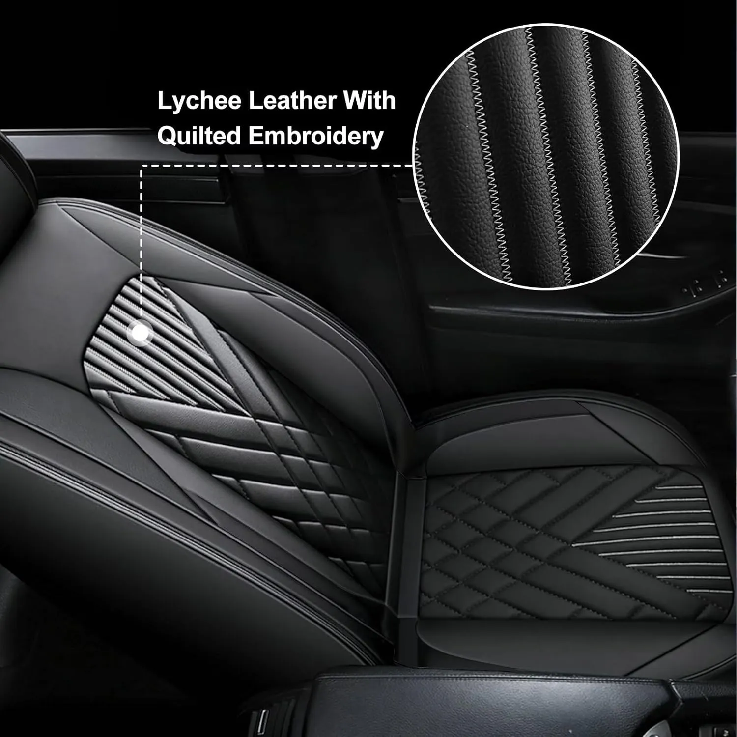 TTX LIGHTING 2PCS Car Seat Covers Fit for Jeep Patriot 2011-2016 2017 Front Seat Covers Waterproof Faux Leather Automotive Seat Protectors Cushions with Airbag Compatible(2 Front Seat,Black)