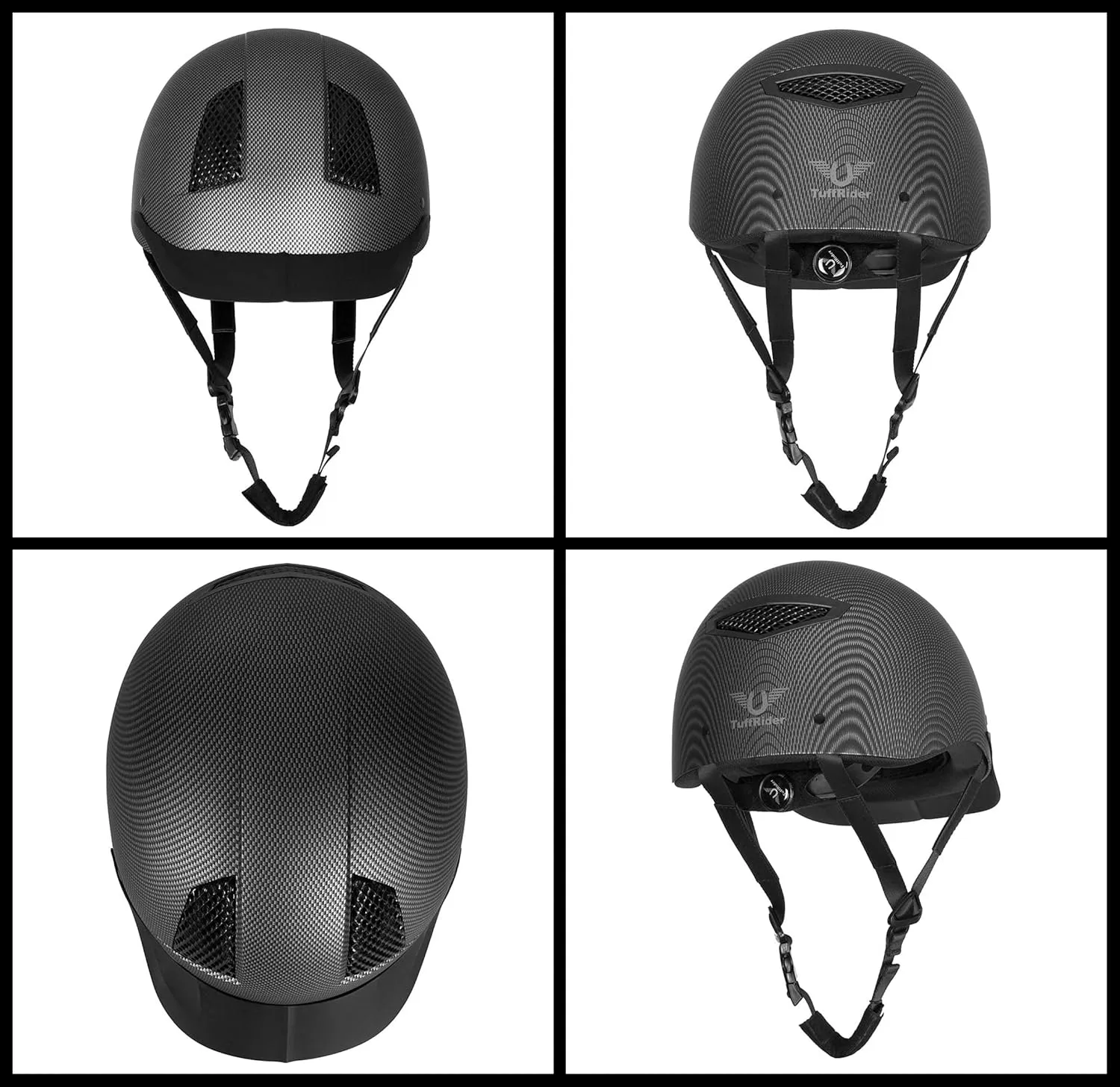 TuffRider Starter Carbon Fiber Print Equestrian Horse Riding Helmet