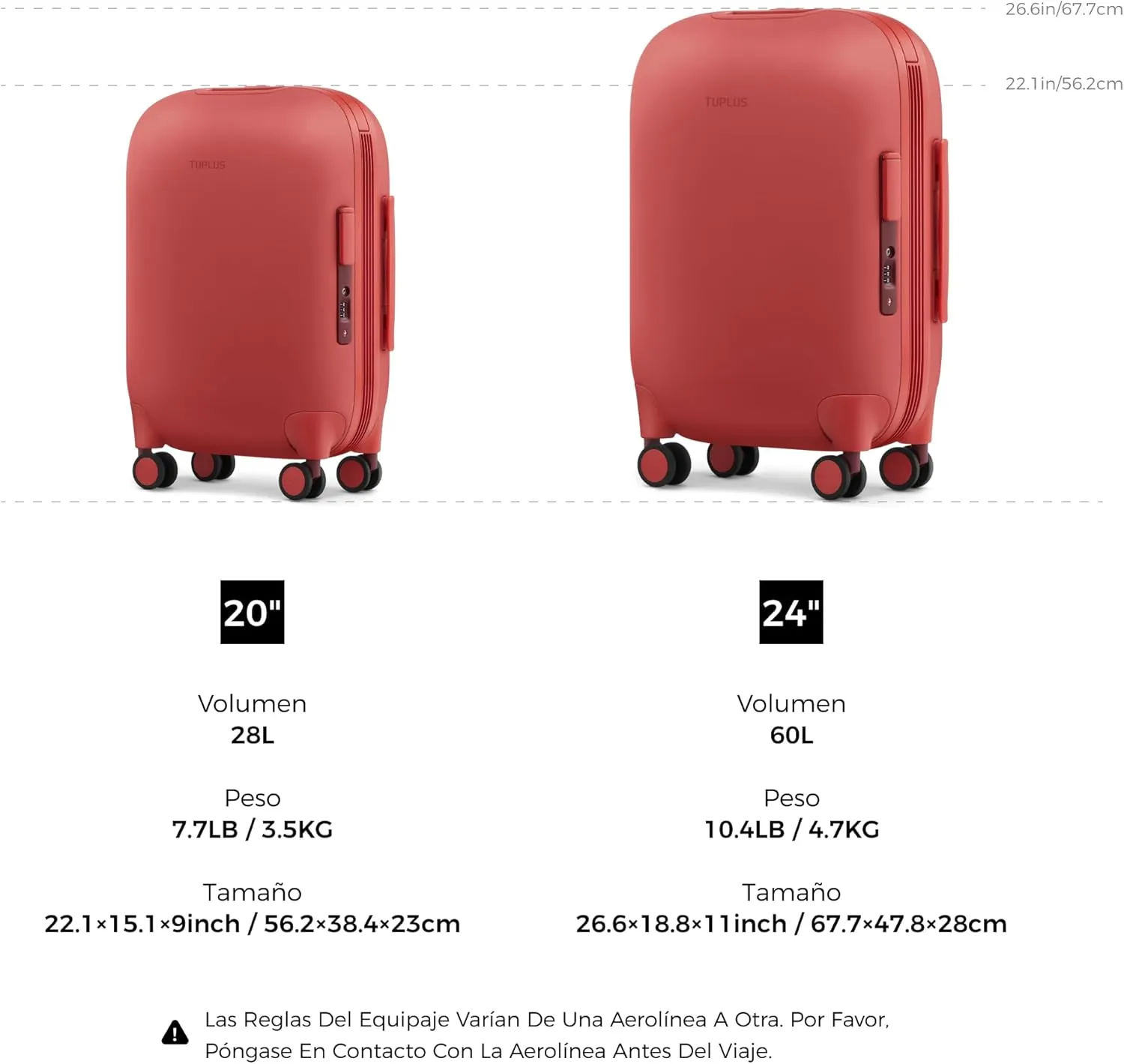 TUPLUS Suitcase ABS Hard Shell Luggage Hold Check in Travel Case with 4 Spinner Wheels with TSA Lock,TIME CAPSULE COLLECTION