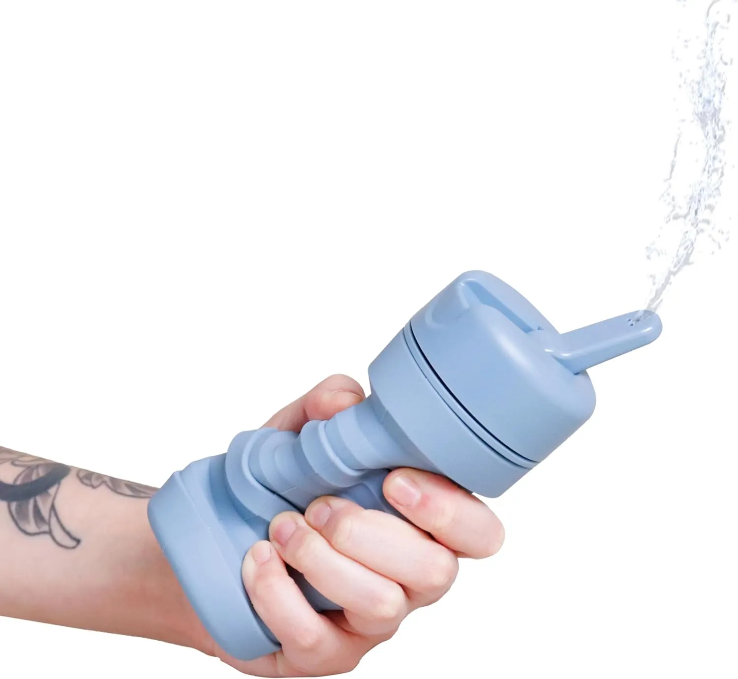 TUSHY Travel Bidet: Collapsible & Expandable for Discreet Portability, Refreshing Clean for Home, Camping, Outdoors & Travel (Helps Hemorrhoid Relief, Peri Bottle for Postpartum Care) (Glacier)