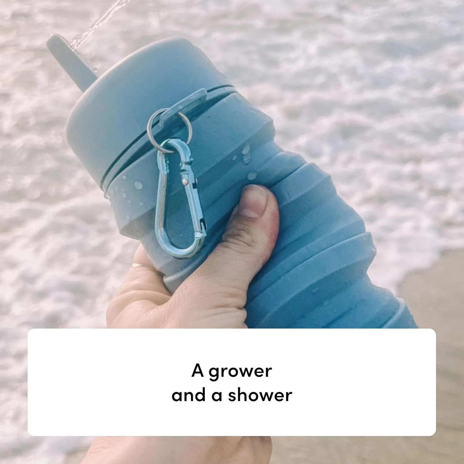 TUSHY Travel Bidet: Collapsible & Expandable for Discreet Portability, Refreshing Clean for Home, Camping, Outdoors & Travel (Helps Hemorrhoid Relief, Peri Bottle for Postpartum Care) (Glacier)