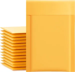 UCGOU Bubble Mailers 4x8 Inch Yellow 100 Pack Kraft Padded Envelopes Small Business Mailing Packages Opaque Self Seal Boutique Shipping Bags Mailer Shipping Envelopes Bubble Mailer