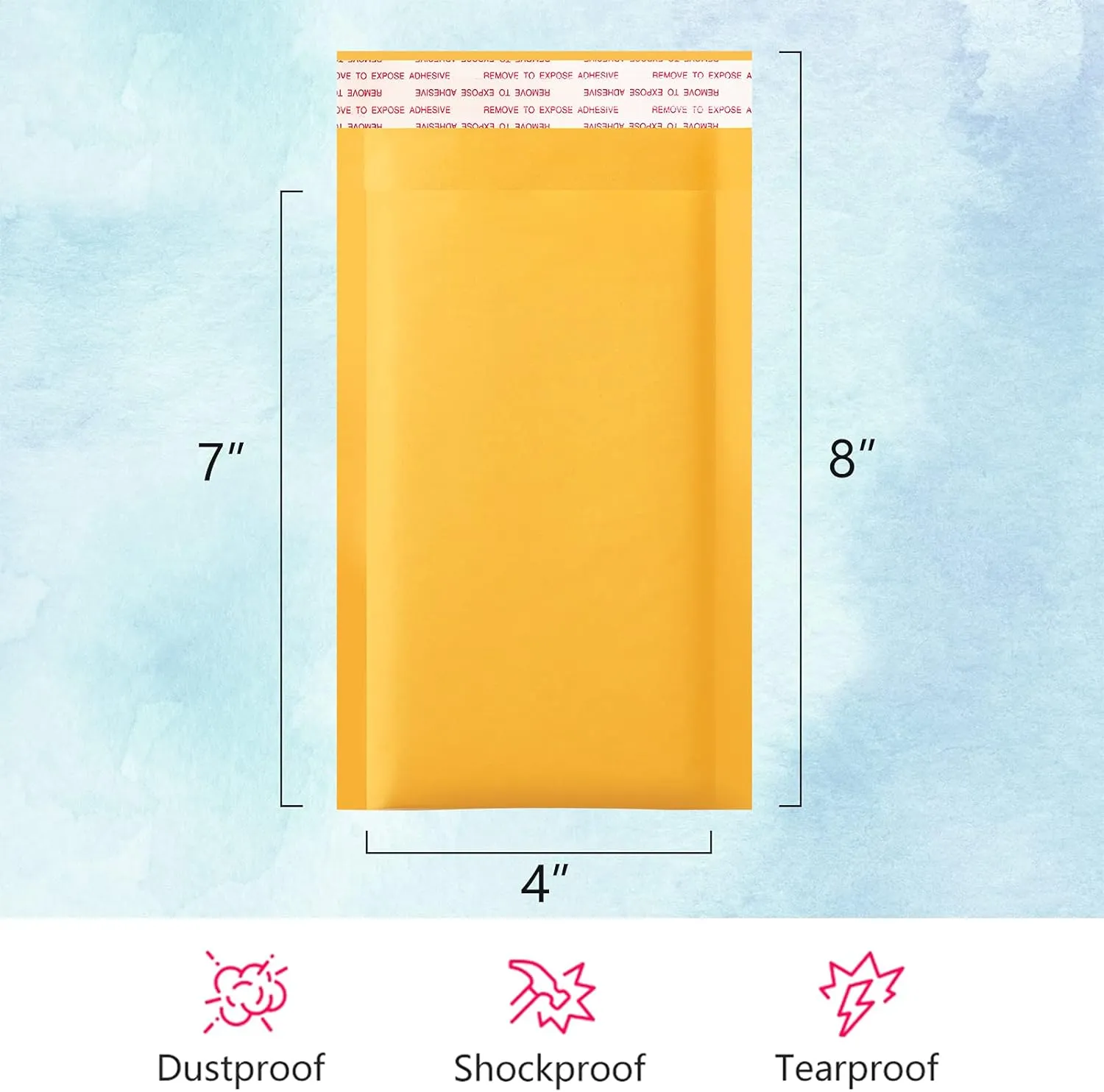 UCGOU Bubble Mailers 4x8 Inch Yellow 100 Pack Kraft Padded Envelopes Small Business Mailing Packages Opaque Self Seal Boutique Shipping Bags Mailer Shipping Envelopes Bubble Mailer
