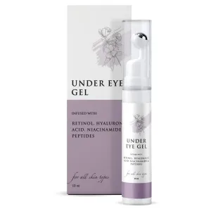 Under Eye Gel | Enriched with Hyaluronic Acid, Peptides & More| Helps to Reduce Dark Circles & Puffy Eyes| Restores Moisture Loss | For all Skin Types | 15ml