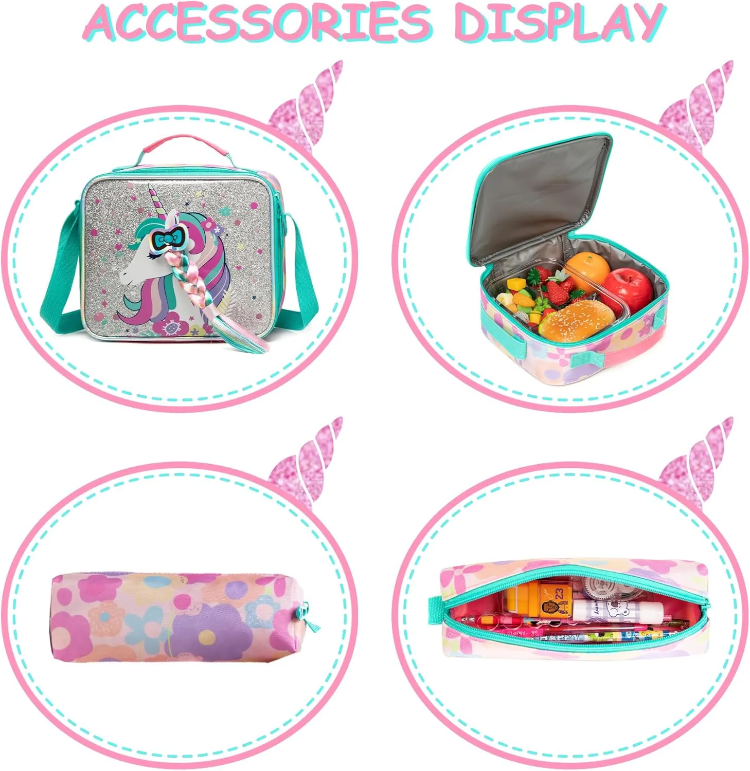 Unicorn Rolling Backpack for School Backpack with Wheels Backpack for Girls Primary School Kids Backpack Daypack Elementary Students for Girls Backpack for Travel