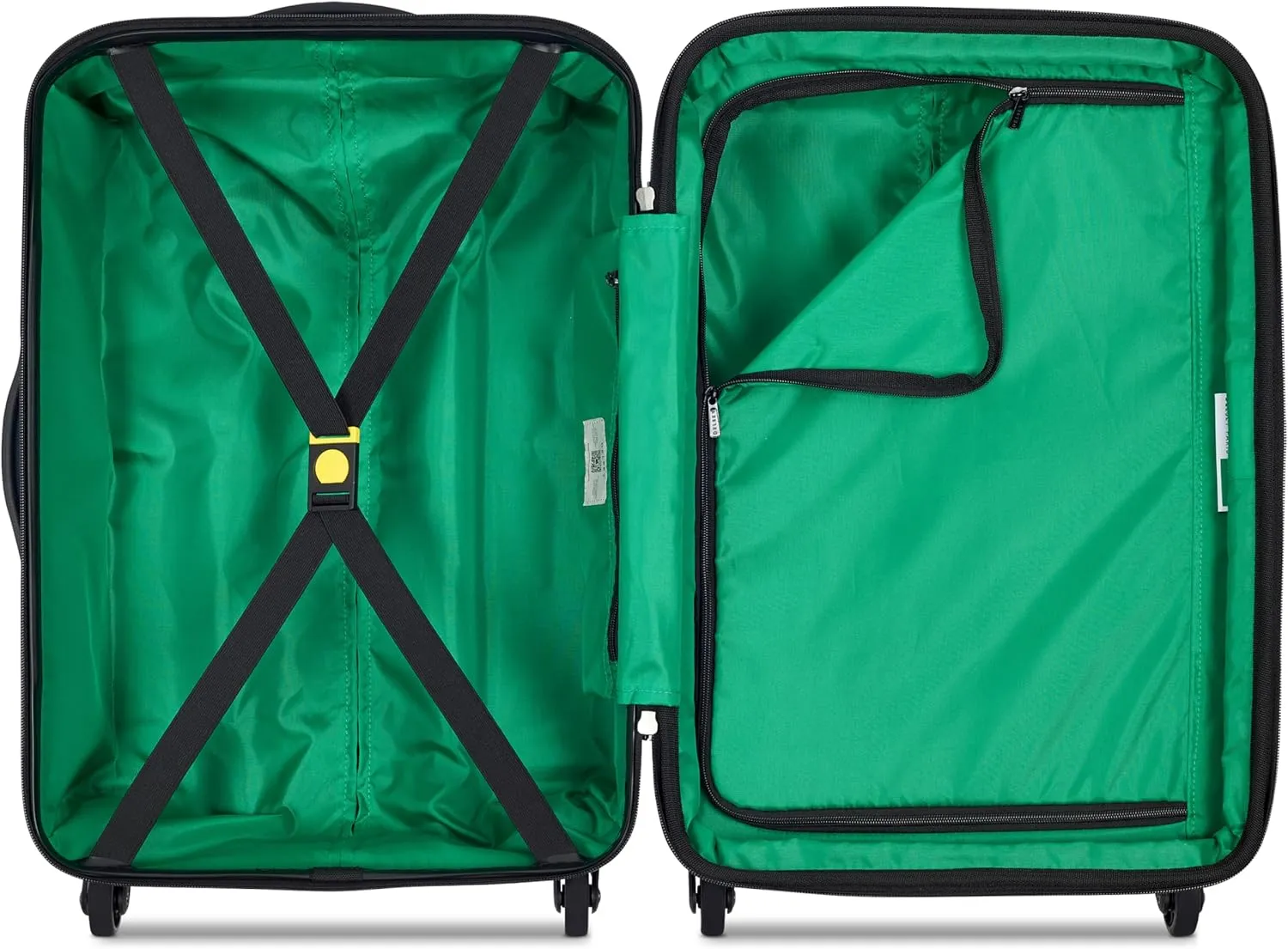 United Colors of Benetton Ribbed Hardside Expandable Luggage with Spinner Wheels, White, Carry-On 20 Inch