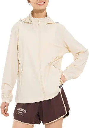 UPF50  Sun Hoodie Women (Tested 99% UV Block), Nylon Cooling Shirt for Hiking/Beach/Commute, 6-in-1 Sun Protection