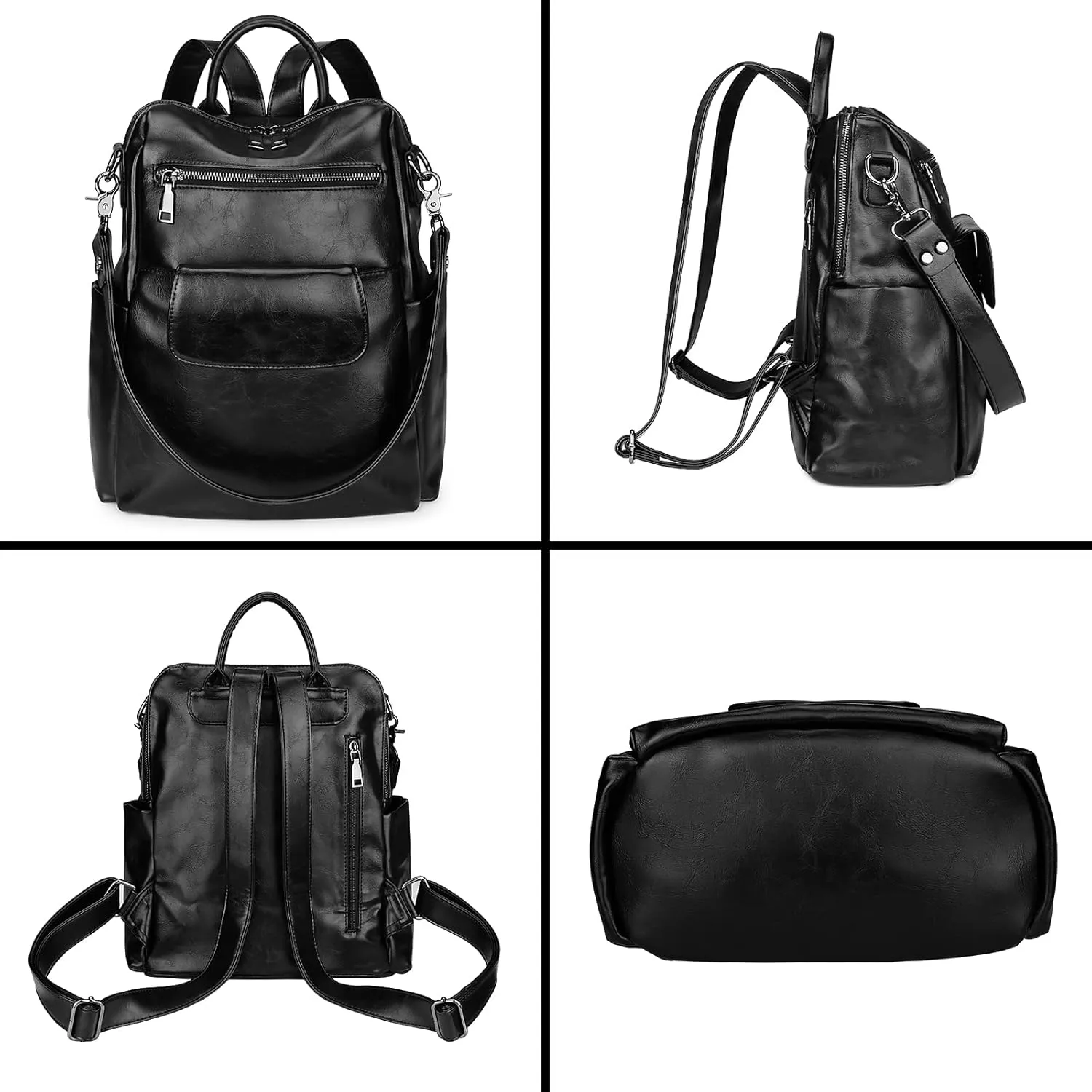 Uromee Backpack Purse for Women Vegan Leather Ladies Fashion Travel Shoulder Bag Convertible