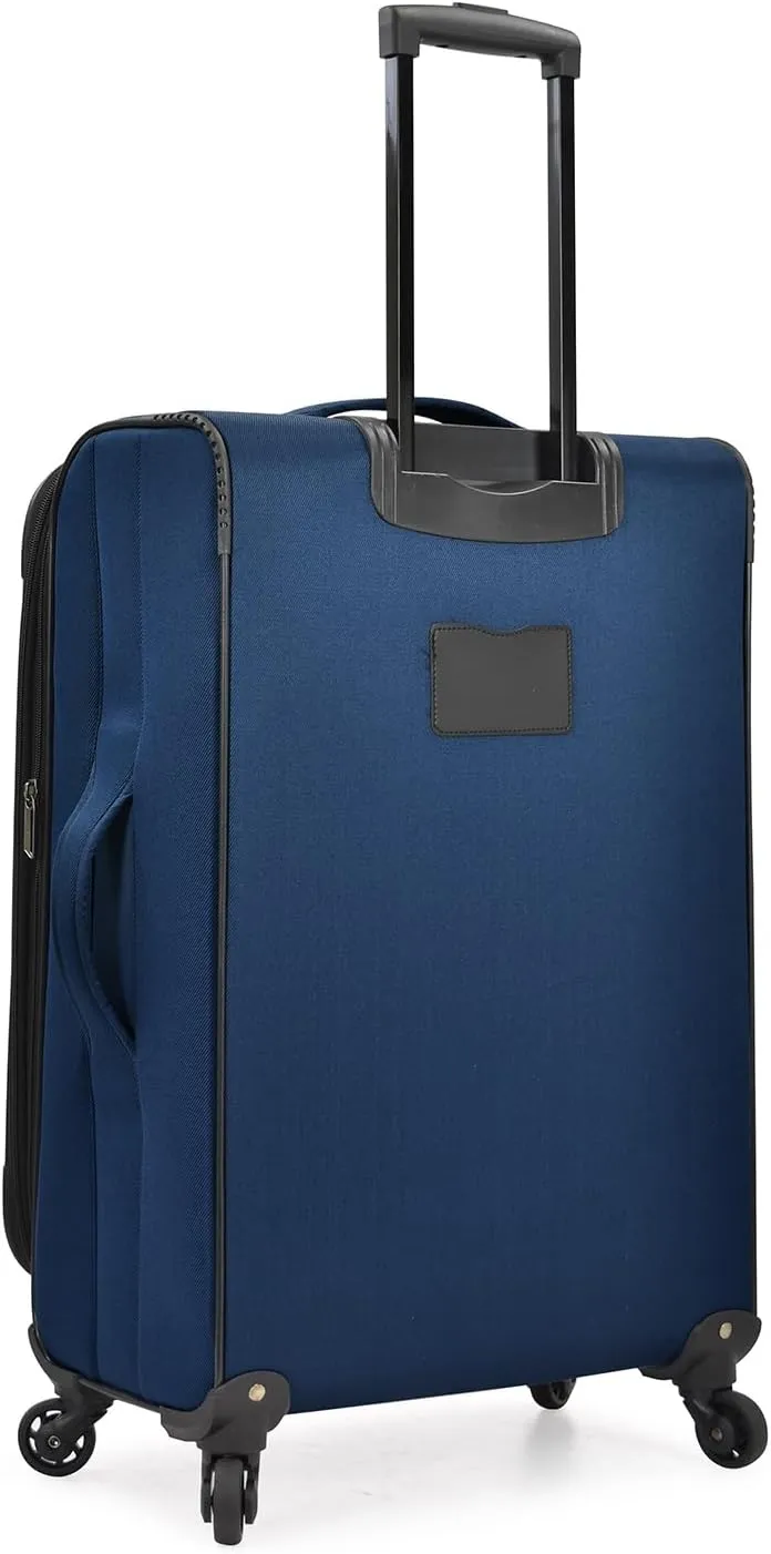 U.S. Traveler Aviron Bay Expandable Softside Spinner Wheels, Navy, 3 Piece Luggage