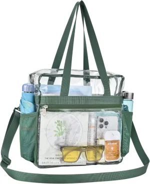 USPECLARE Clear Tote Stadium Approved, Security Travel & Gym Clear Bag for Work Sports Games Concerts