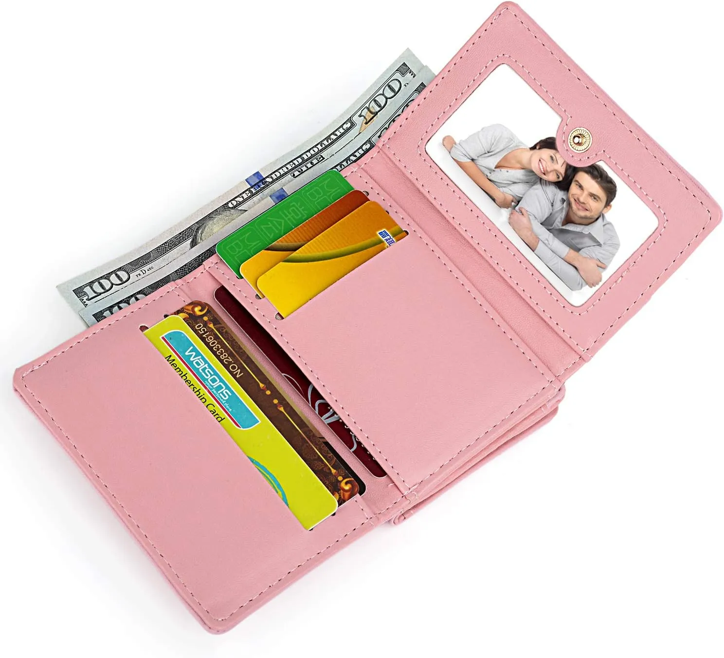 UTO Women's Trifold Wallet Cute Kitty Bowknot Card Holder Small Coin Purse