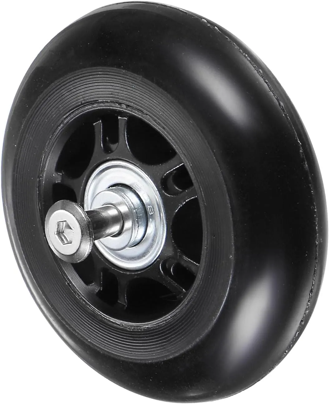 uxcell Replacement Luggage Wheels 64x24mm Suitcase Wheel Repair Kits Include 4 PU Bearing Wheels & Washers, Wrenches & Axle Screw for Trolley Bag, Inline Skate and Caster Board