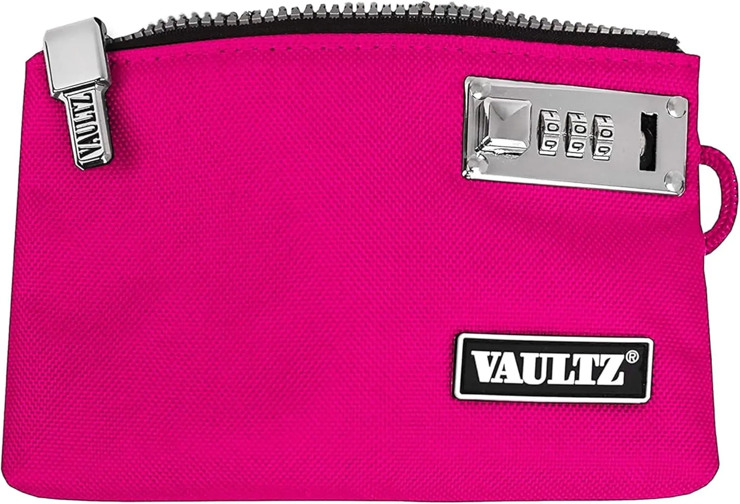 Vaultz Money Bag with Lock - 7 x 10 Inches, Men & Women's Locking Accessories Pouch for Cash, Bank Deposits, Wallet, Medicine, Phone and Credit Cards - Pink