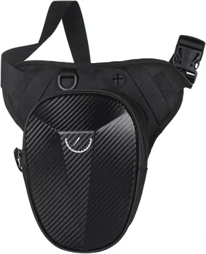 Vechkom Tactical Drop Leg Bag Waterproof- Adjustable Outdoor Waist Pack for Motorcycle Hiking Cycling Fishing Travel Hip Thigh Pouch Cross Body Bag for Men Women with 40% Expandable Storage(Black)