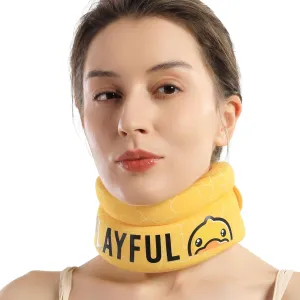 Velpeau Fashion Neck Brace for Sleeping -Soft Cervical Collar for Snooze, Anti Snoring, Sleep Apnea, Foam Wraps Keep Vertebrae Stable Relief Pain and Support for Women & Men (Yellow, L: 14-16.5 inch)