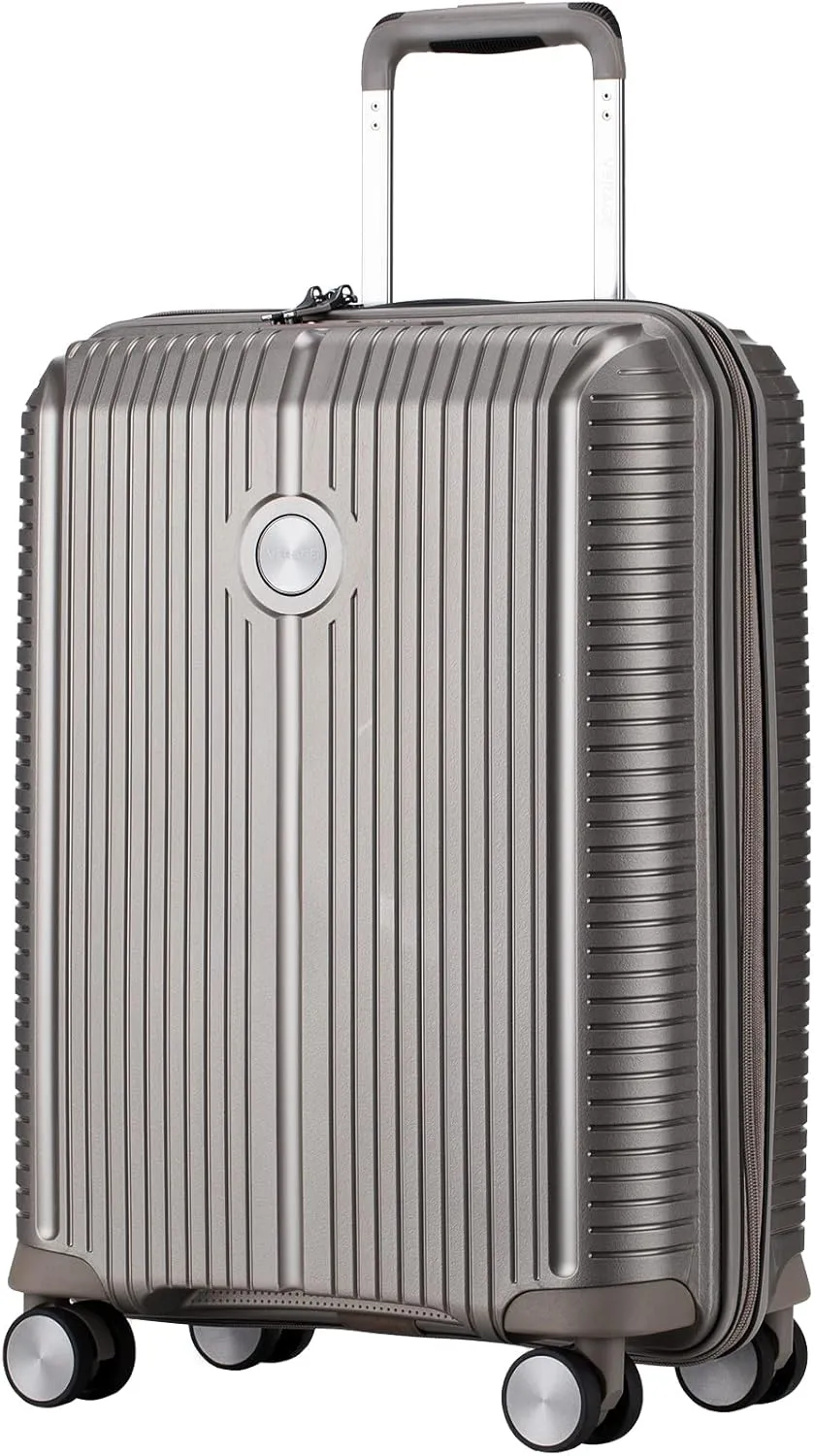 Verage Carry On Luggage With Spinner Wheels, Expandable Hardshell Spinner Suitcase for Travel, TSA Approved (Carry-On 20-Inch, Champagne)