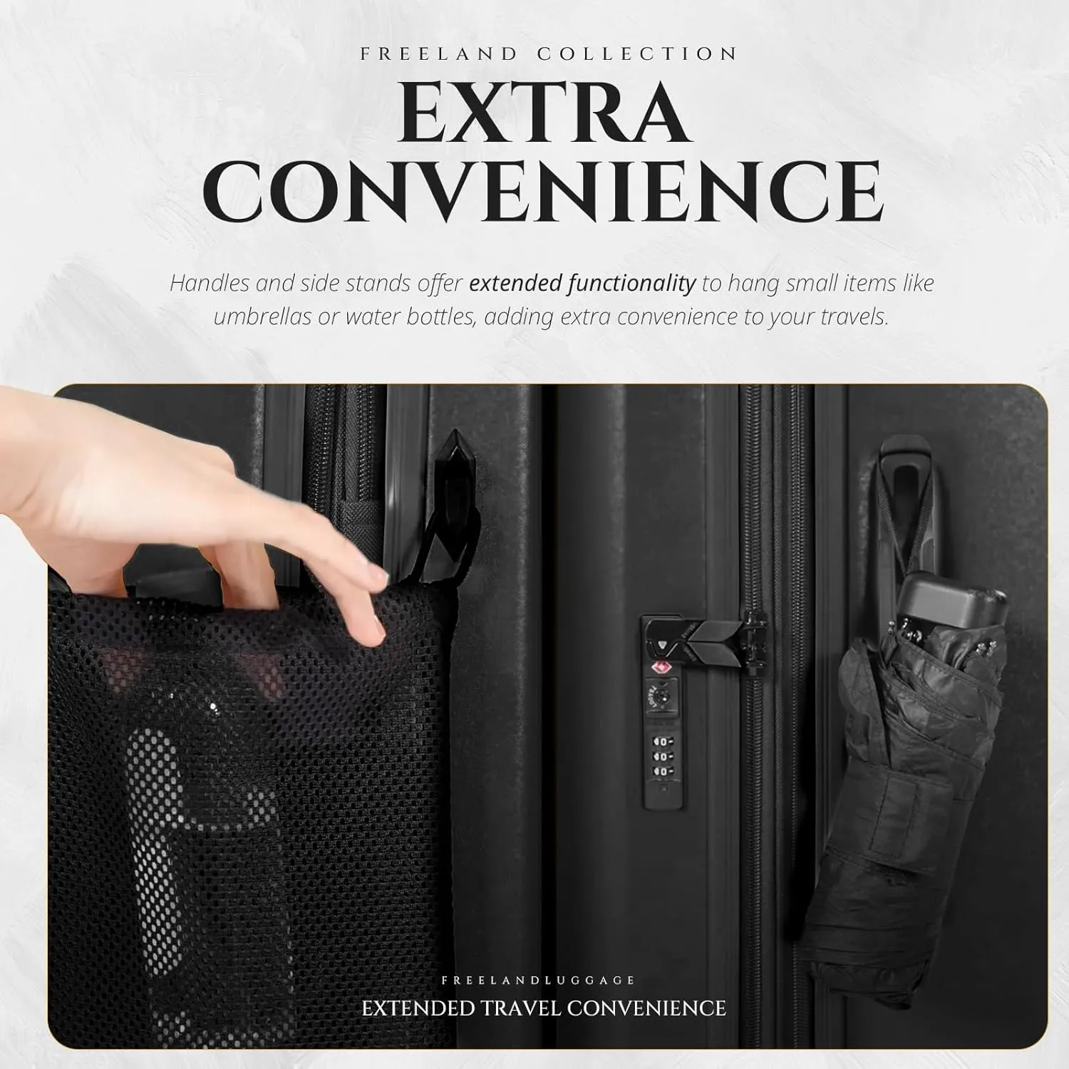 Verage Freeland Carry On Luggage with X-Large Spinner Wheels, Expandable Hardside Travel Luggage, Rolling Suitcase TSA Approved (20-Inch, Black)