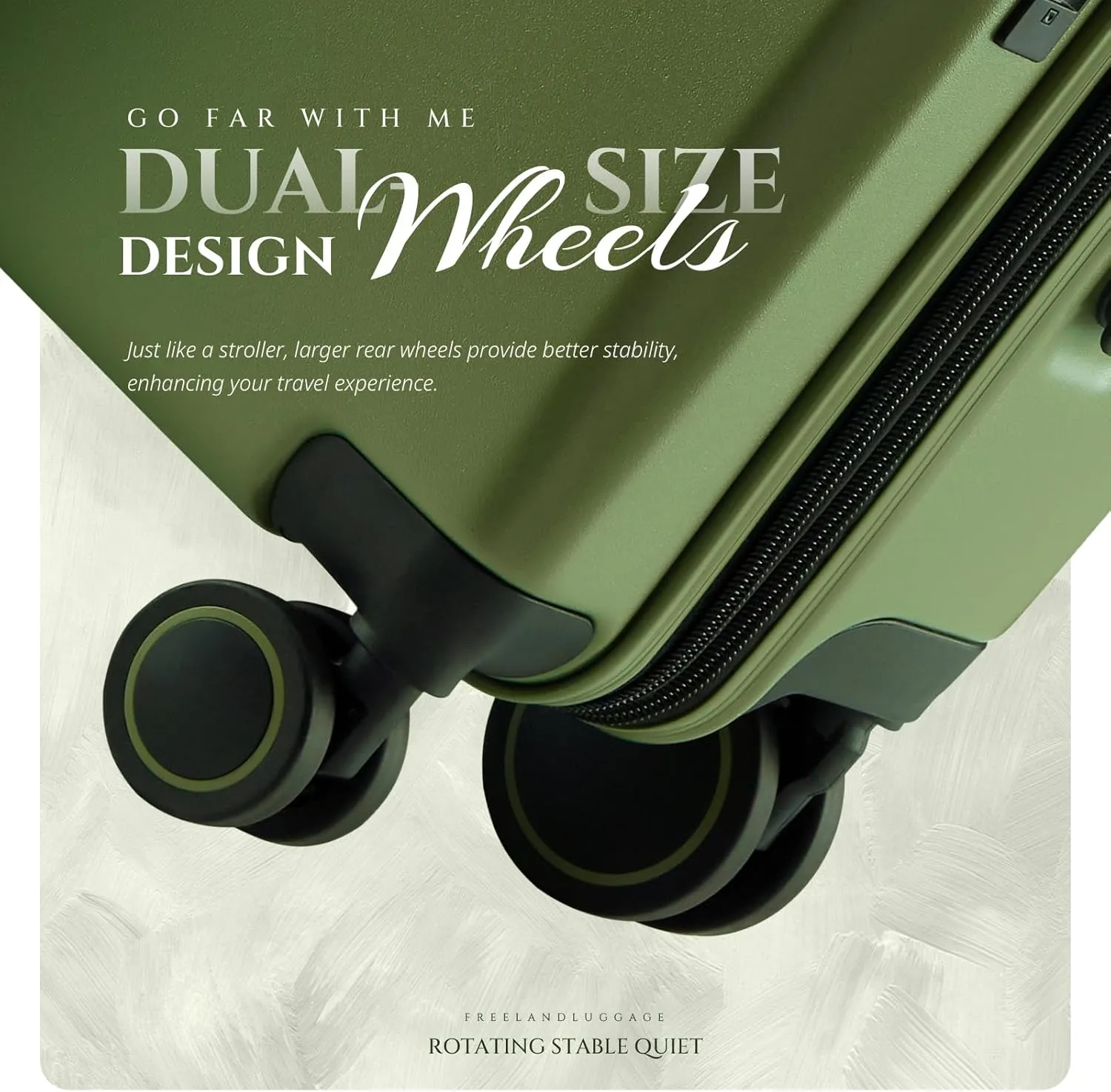 Verage Freeland Carry On Luggage with X-Large Spinner Wheels, Expandable Hardside Travel Luggage, Rolling Suitcase TSA Approved (20-Inch, Green)