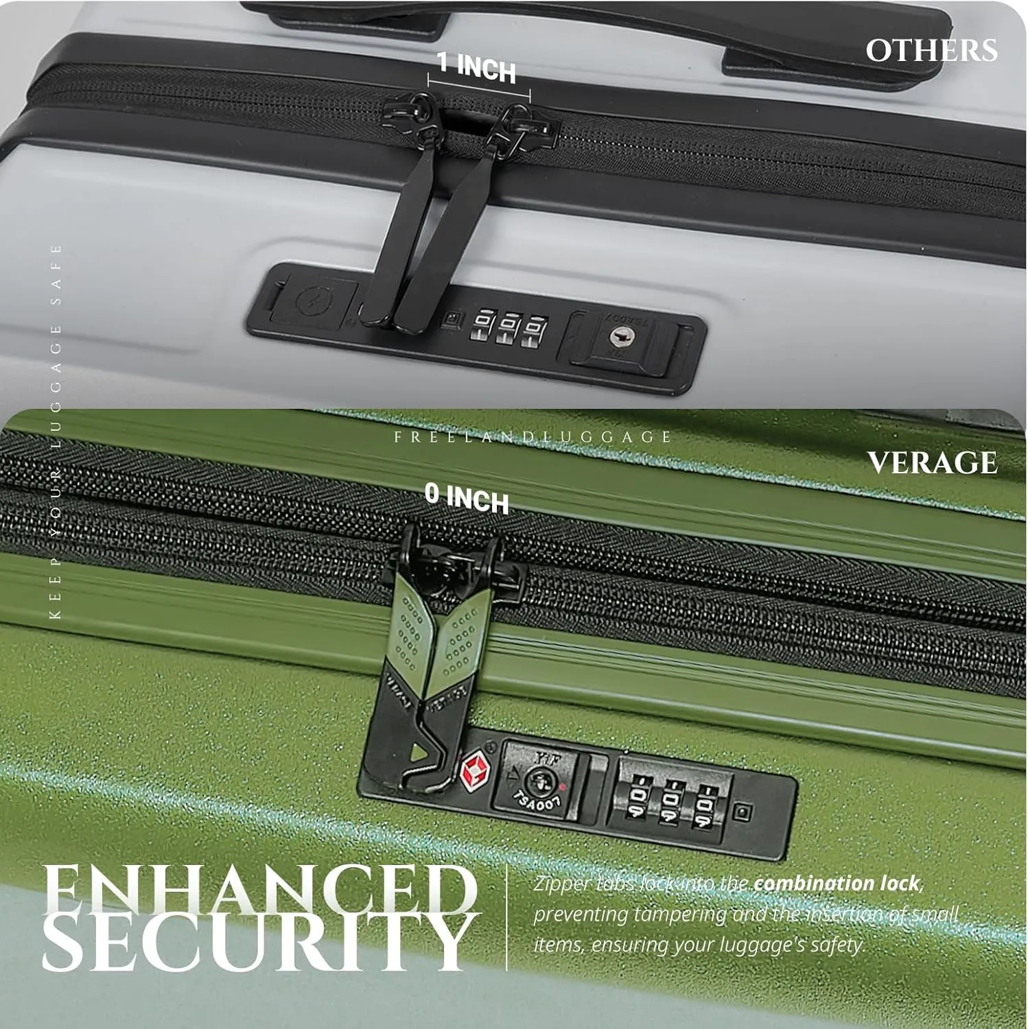 Verage Freeland Carry On Luggage with X-Large Spinner Wheels, Expandable Hardside Travel Luggage, Rolling Suitcase TSA Approved (20-Inch, Green)