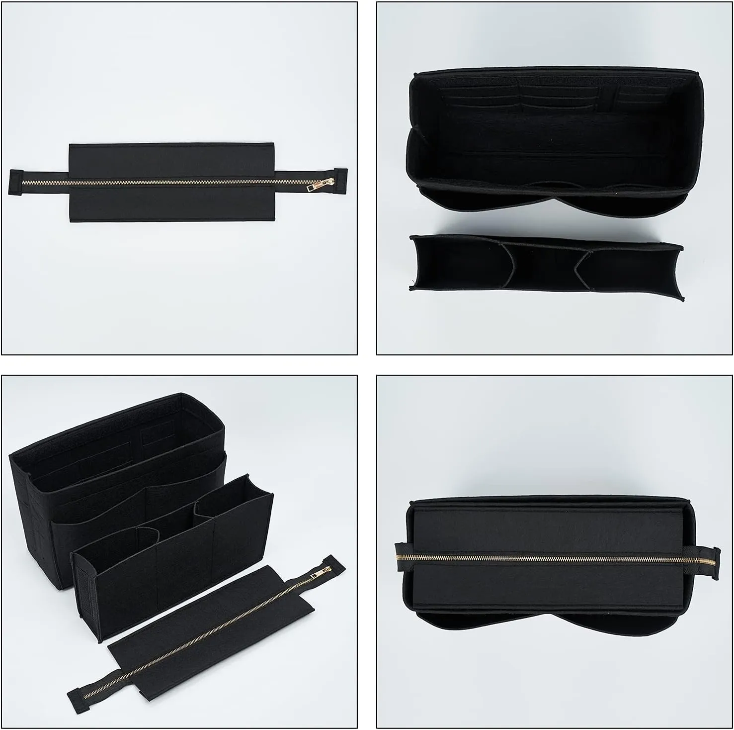 Vercord Felt Purse Organizer Insert Onthego 35 Handbag Tote Bag Organizer Bag in Bag with Removable Zipper