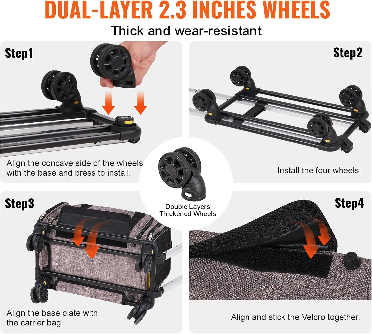 VEVOR Airline Approved Pet Carrier with Wheels, Expandable Rolling Cat Dog Carrier for Medium Dogs and Cats Under 25LBS, Pet Travel Carrier on Wheels with Upgraded Wheels and Telescopic Handle