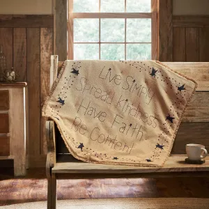 VHC Brands Pip Vinestar Burlap Lap Throw 32Wx32L, Bedroom and Living Room Decor, Blanket, Cotton, Pip Vinestar Collection, Square 32x32, Natural