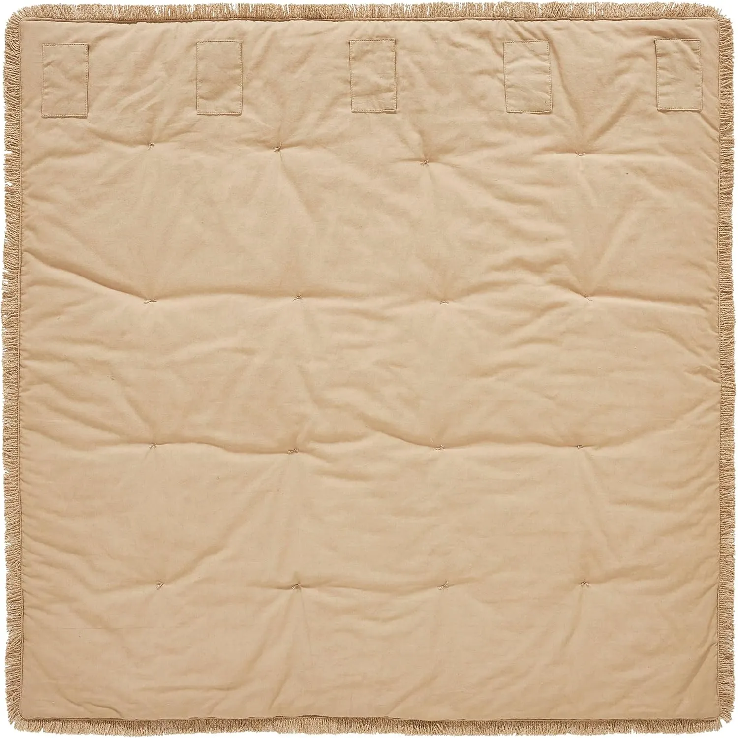 VHC Brands Pip Vinestar Burlap Lap Throw 32Wx32L, Bedroom and Living Room Decor, Blanket, Cotton, Pip Vinestar Collection, Square 32x32, Natural
