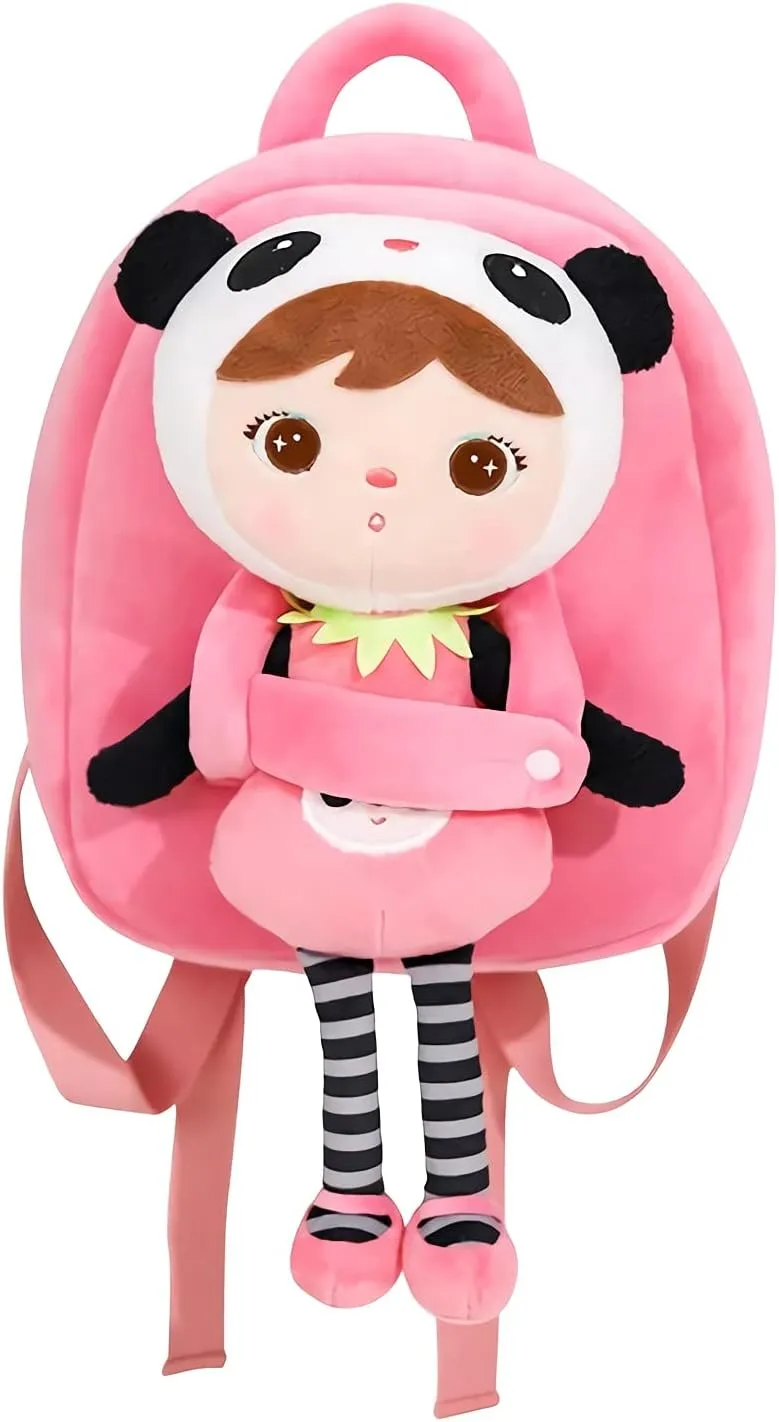 VICKYPOP MeToo Doll Plush Backpack,Cartoon Stuffed Animals School Bag for Kids Girls Boys (Panda)