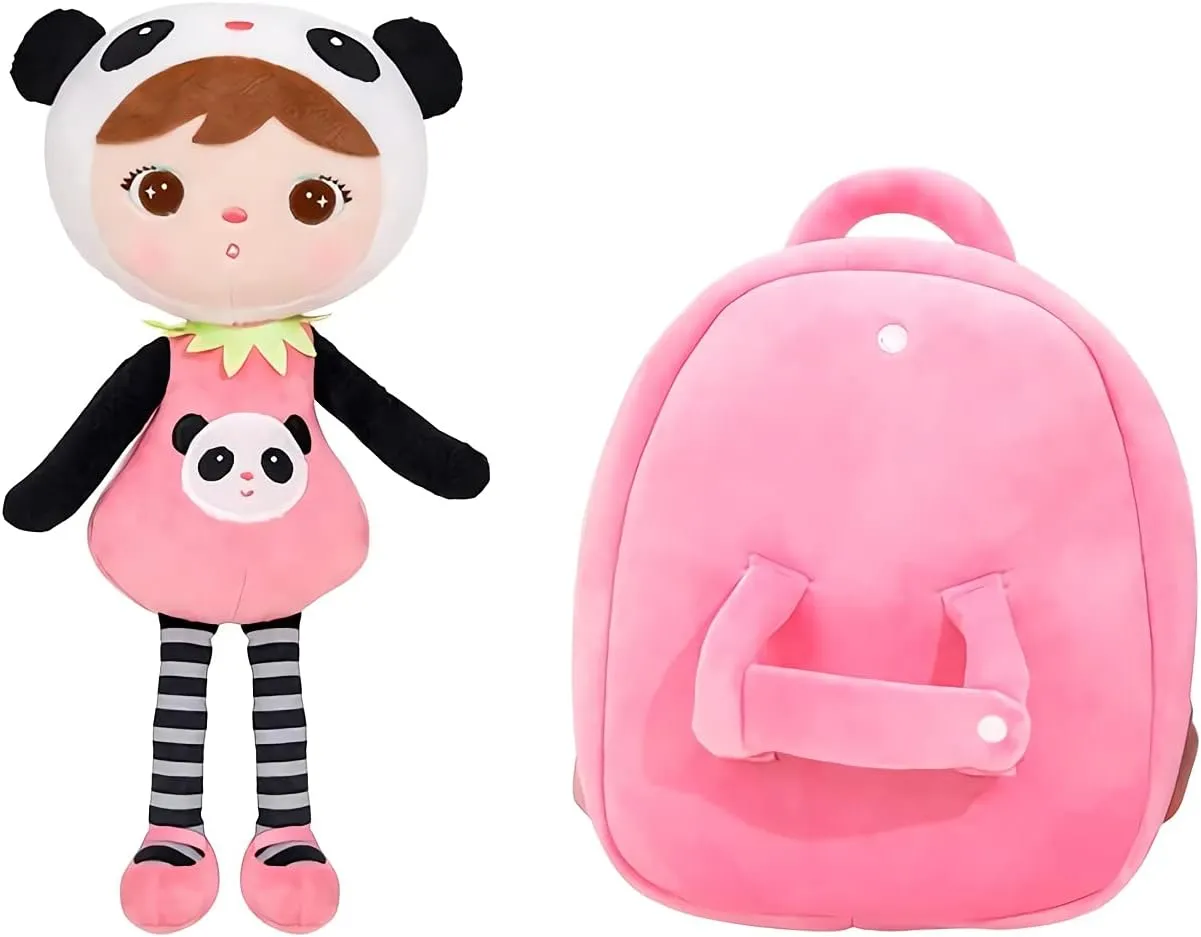 VICKYPOP MeToo Doll Plush Backpack,Cartoon Stuffed Animals School Bag for Kids Girls Boys (Panda)