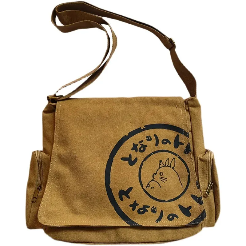 Vintage Cartoon Canvas Messenger Bag – Large Capacity Shoulder Tote for Women.100325.