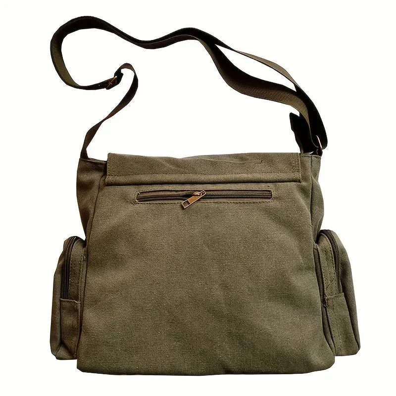 Vintage Cartoon Canvas Messenger Bag – Large Capacity Shoulder Tote for Women.100325.