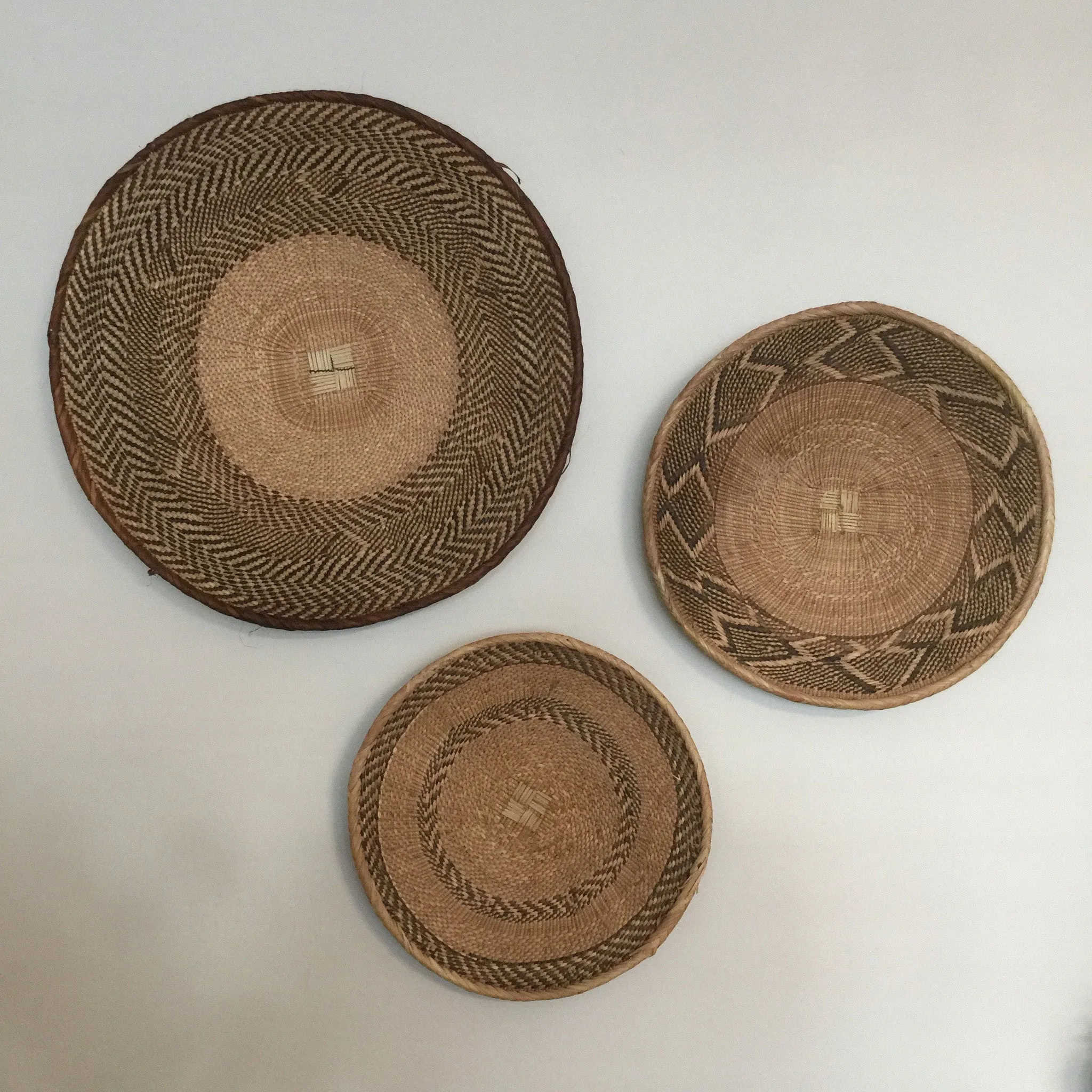 Vintage Handmade Ethnic African Basket / Natural Wall Art #9