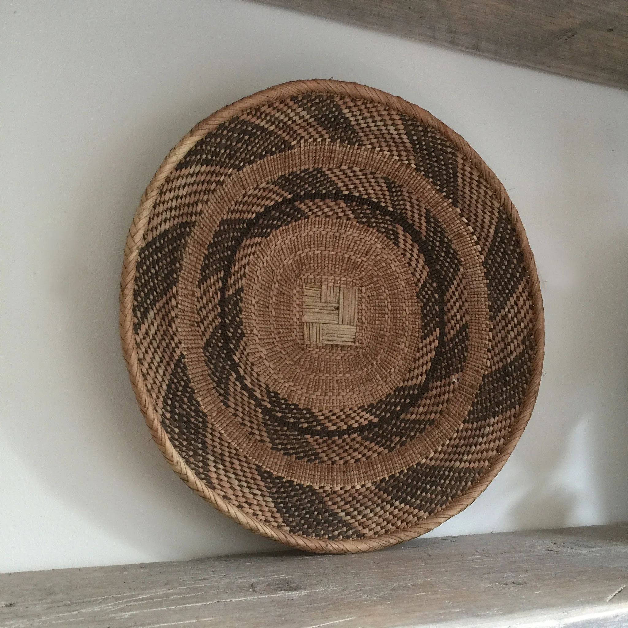 Vintage Handmade Ethnic African Basket / Natural Wall Art #9