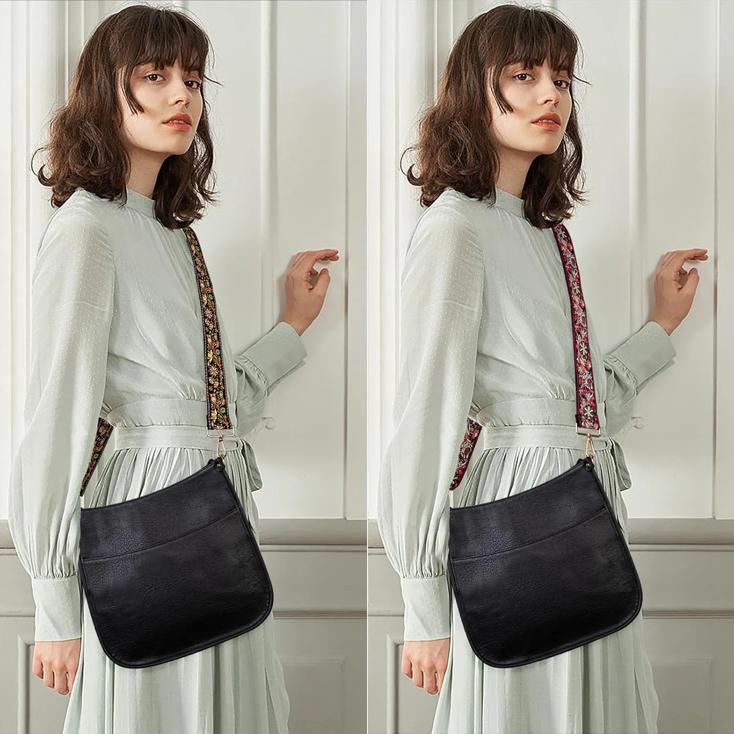 Viva Terry Vegan Leather Crossbody Fashion Shoulder Bag Purse with Adjustable Strap