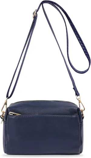 VOROLO Crossbody Bag Triple Zip Small Leather Cross body Purse Shoulder Bag with Ajustable Strap for Women