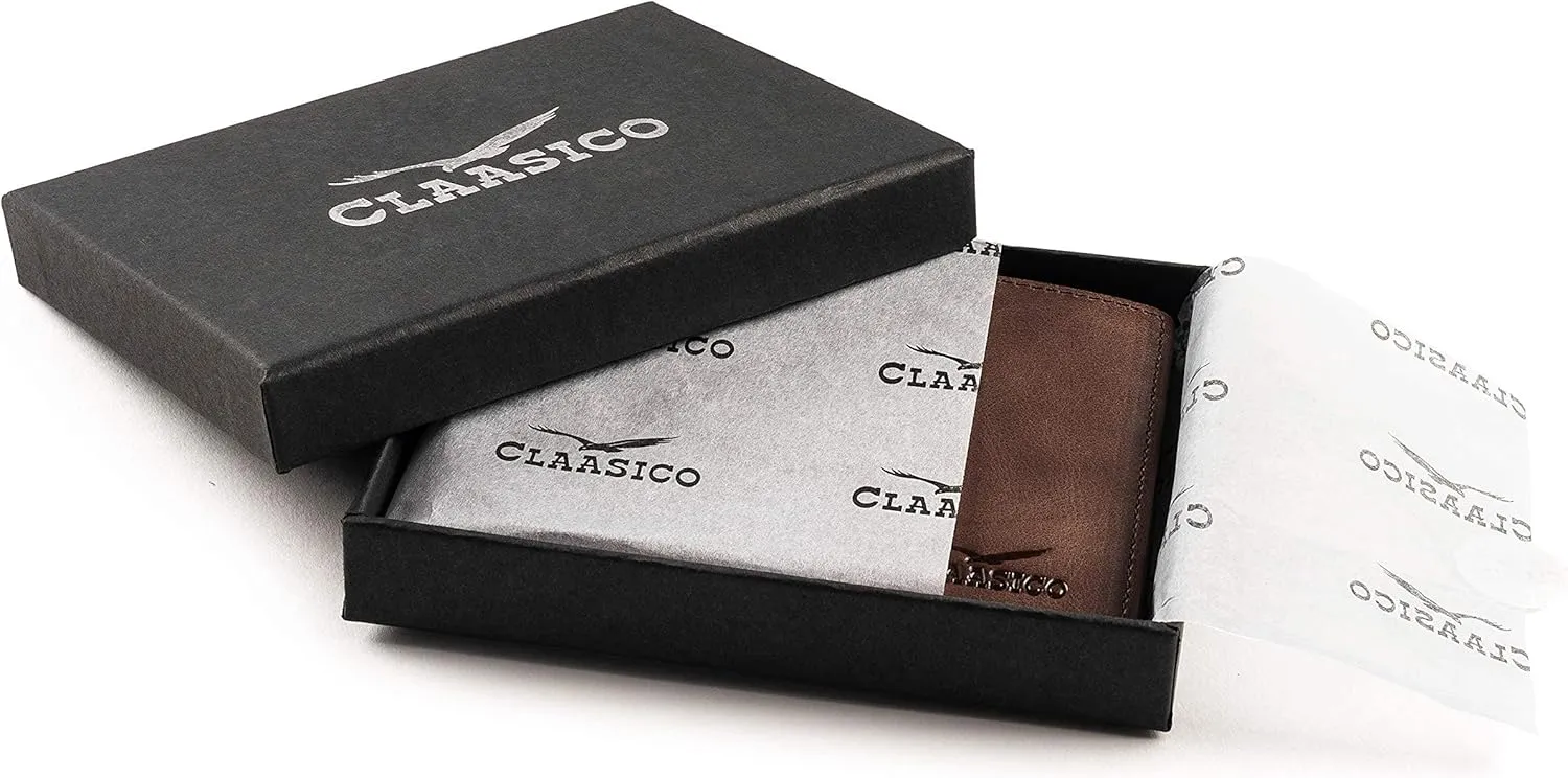 Wallet for Men’s - Genuine Leather Slim Bifold RFID Wallet - Gift for Men Packed in Stylish Gift Box