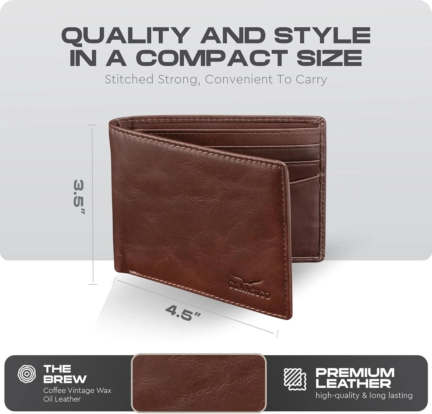 Wallet for Men’s - Genuine Leather Slim Bifold RFID Wallet - Gift for Men Packed in Stylish Gift Box
