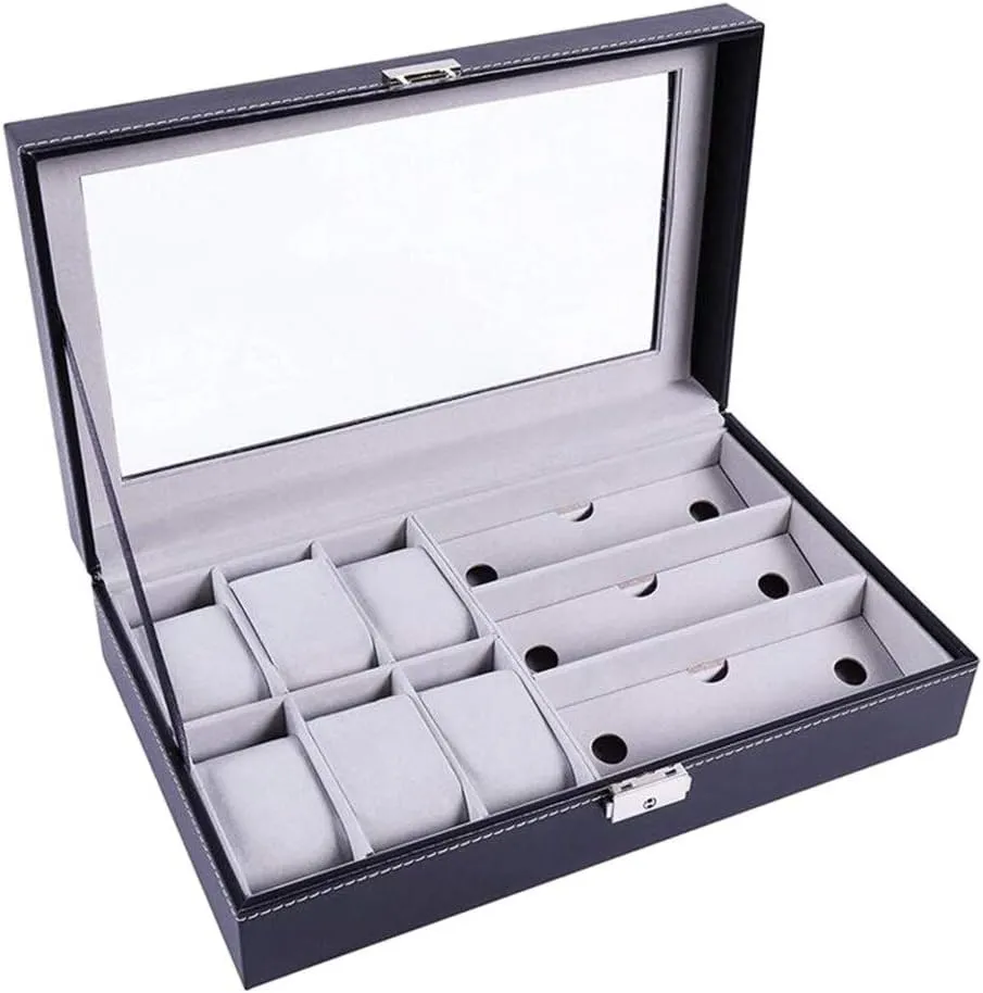 Watch Display Storage Box Leather Sunglass Organizer Case Holder Display Storage Men Women Gifts